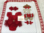 5pcs Ava Blanket Set - Red - RUBYBELLEBABY