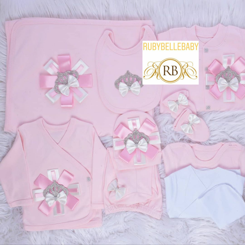 10pcs Princess Crown Set - Pink/Silver - RUBYBELLEBABY