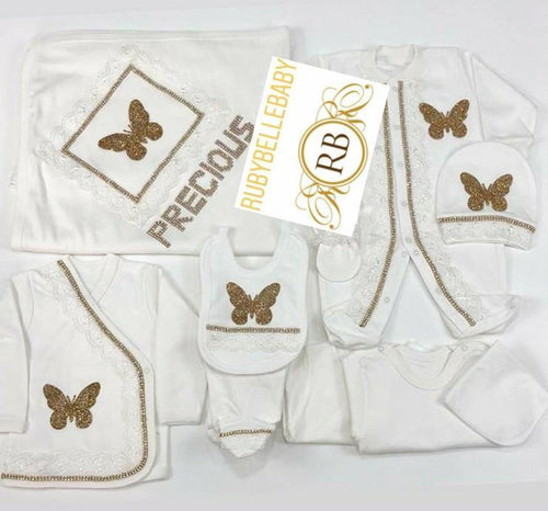 10pcs Butterfly Set - White/Gold - RUBYBELLEBABY