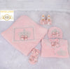 5pcs Jeweled Crown Velvet Set - Blush