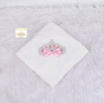 Princess Crown Bling Baby Velvet Blanket - White/Pink