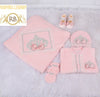 5pcs Princess Crown Velvet Set - Blush Pink/Silver