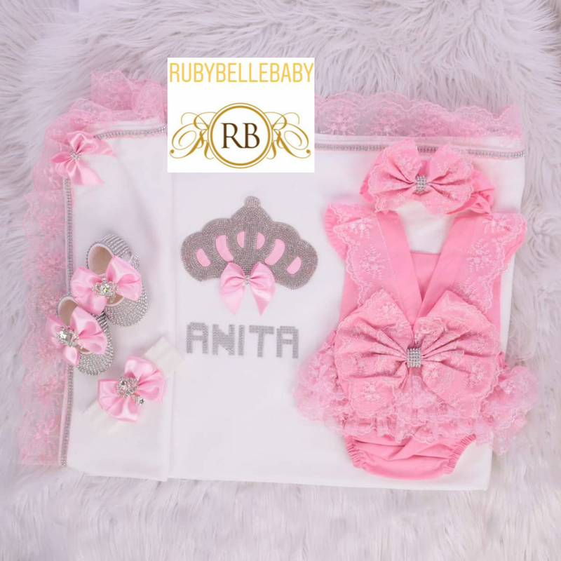 5pcs Ava Blanket Set - Pink