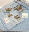 4pcs HRH Crown Blanket Set - Royal/ Gold