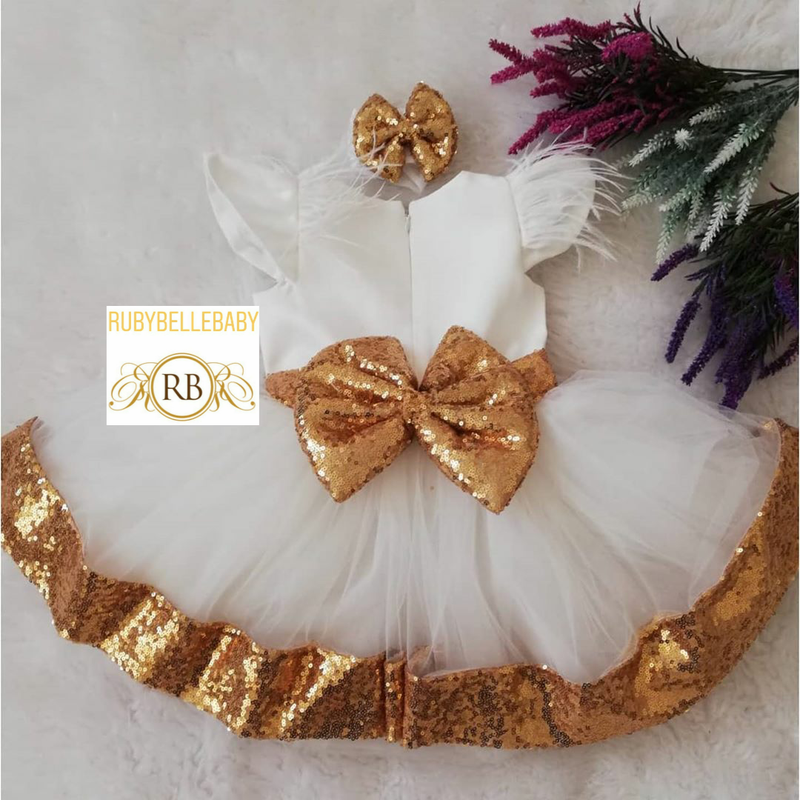 gold infant dress Brielle Infant Dress