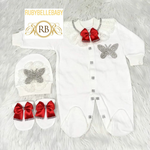 3pcs Butterfly Set - Red and Silver/Gold - RUBYBELLEBABY