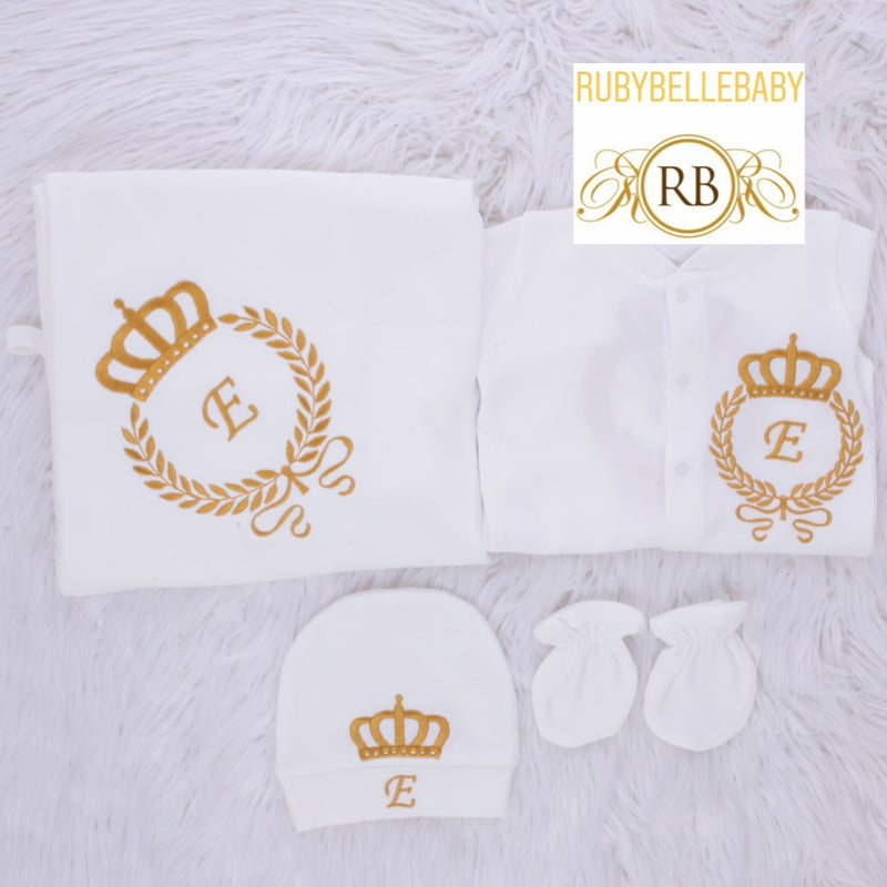 4pcs Embriodery Crown Set - Gold
