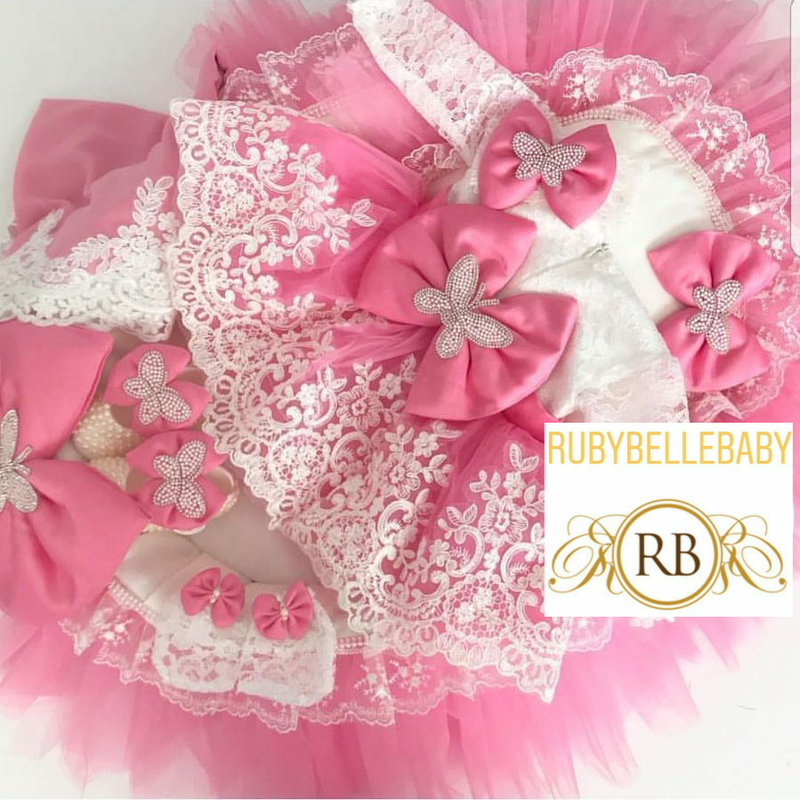 Serena Nest Dress Set - White/Pink