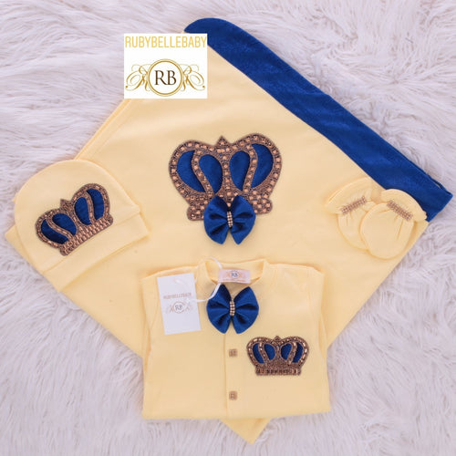 4pcs HRH Crown Set - Yellow/Blue