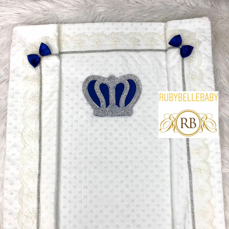 Royal Crown Mink Bling Baby Blanket - Blue
