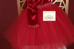 Nicolina Velvet Hearts Valentine Girls Dress - Red