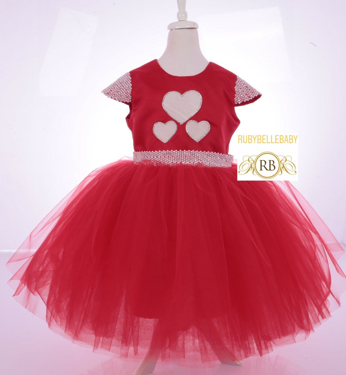 Nora Hearts Valentine Girls Dress - Red 6-12M Nora Hearts Valentine Girls Dress - Red 6-12M