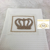 HRH Crown Wool Blanket - White/Gold
