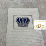 HRH Crown Wool Blanket - Blue