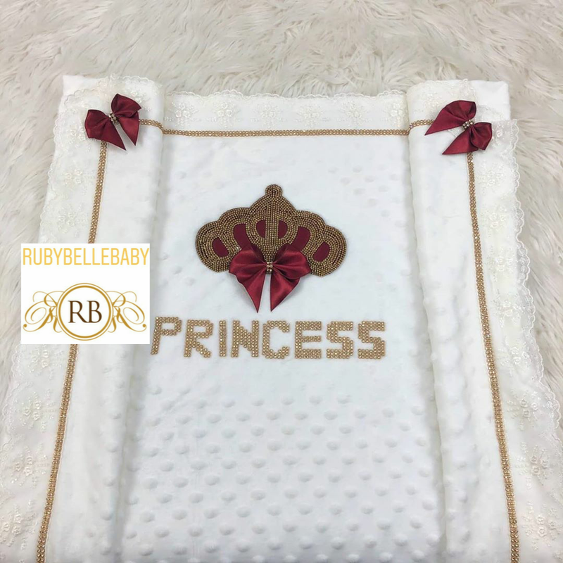 Luxury Bling Baby Princess Crown Mink Blanket - Burgundy