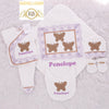 7pcs Butterfly Bling Lace Swaddle Side Snap Set - Lilac
