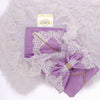 7pcs Butterfly Bling Lace Swaddle Side Snap Set - Lilac