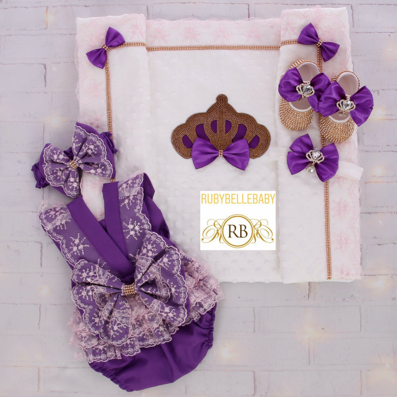 5pcs Ava Blanket Set - Purple