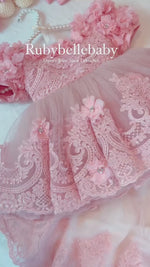 5pcs Dainty Daisy Rosy Shoulders Dress and Swaddle Set - Blush