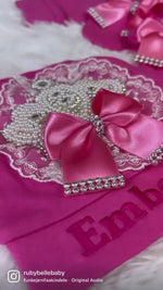 3pcs Jeweled Set -  Hot Pink