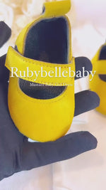 Mustard Newborn Baby Girl Eyelet Dress Set
