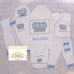 10pcs Newborn Baby Boy Outfit
 - White/Blue