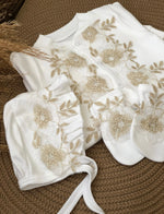 3pcs Sofia New Baby Gift Set - White/Gold