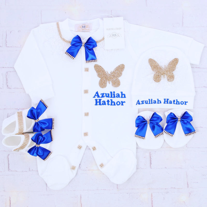 4pcs Butterfly Princess Set - Royal Blue