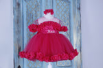 Natalia Girl party Dress - Hot Pink