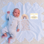 Personalized Inscription Prayer Word Poetry Mink Rainbow Baby Blanket - Gold