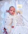 Personalized Inscription Prayer Word Poetry Mink Rainbow Baby Blanket - Gold