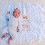 Personalized Inscription Prayer Word Poetry Mink Rainbow Baby Blanket - Gold