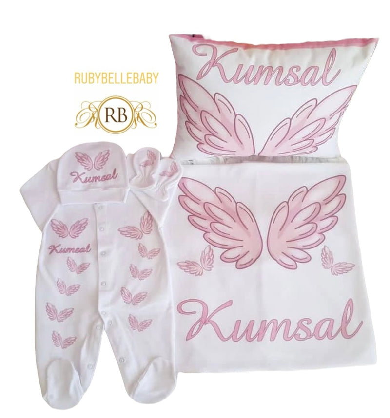 5pcs Hospital Exit Personalized Set - Pink Wings