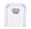 Bling Baby Boy HRH Crown Receiving Blanket - White/Blue