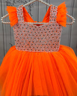 Rochelle Party Girls Dress - Orange