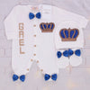 3pcs HRH Crown Set - Royal Blue/Gold