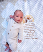 Personalized Inscription Prayer Word Poetry Mink Rainbow Baby Blanket - Gold