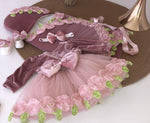 Hazel Rose Velvet Dress and Swaddle Set - Blush