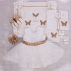 7pcs Zillow Butterfly Dress and Shoe Set - Gold