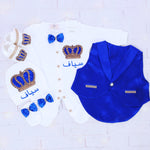 6pcs Baby Boy Tuxedo Set - Royal Blue/Gold