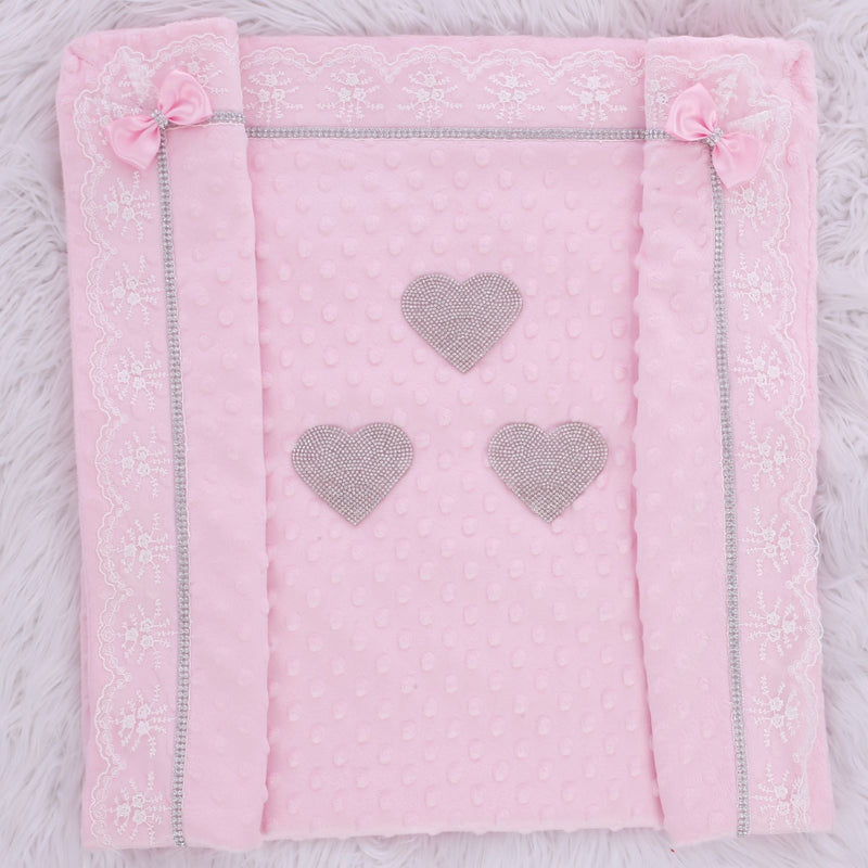Organic Newborn Baby Heart Blanket - Pink