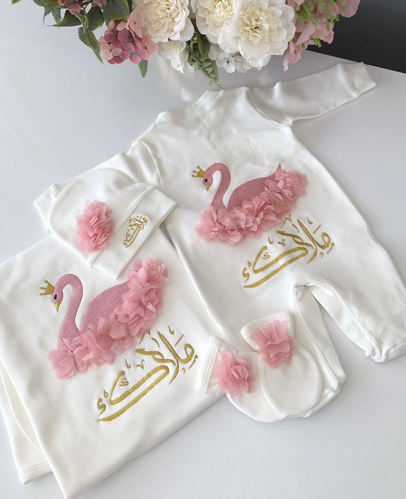 4pcs Swan Set - Blush Pink