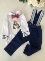 The bear and the book boys suspender set