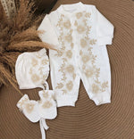 3pcs Sofia New Baby Gift Set - White/Gold