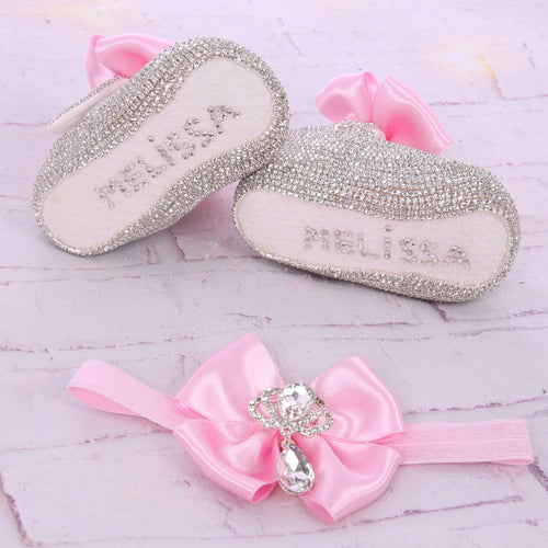 Swarovski Princess Shoe Set- Pink/Silver