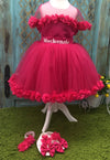 Natalia Girl party Dress - Hot Pink