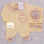 3pcs Jeweled Set -  Yellow/Blush