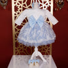 Giselle Blue Girl Party Jacket Dress - White/Blue