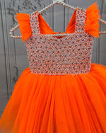 Rochelle Party Girls Dress - Orange