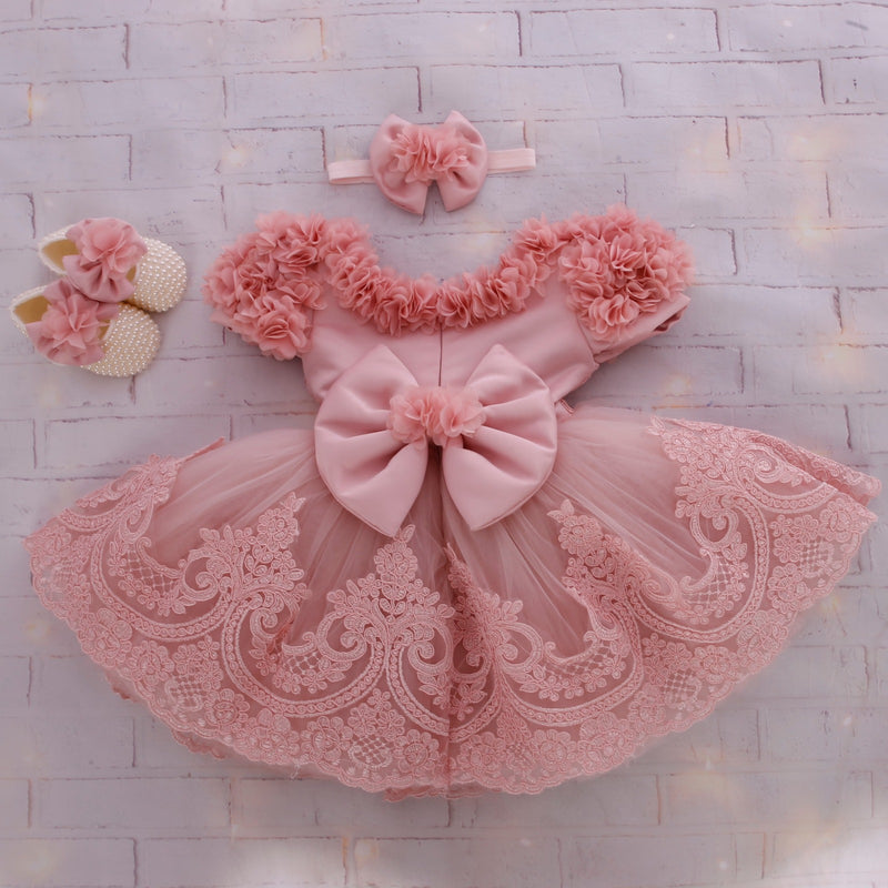 Dainty Daisy Rosy Shoulders Dress - Blush